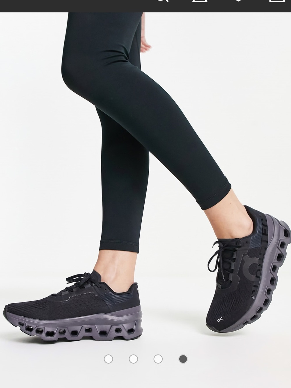 ON Cloudmonster running trainers in triple black wine size 8 gently used - Picture 2 of 16